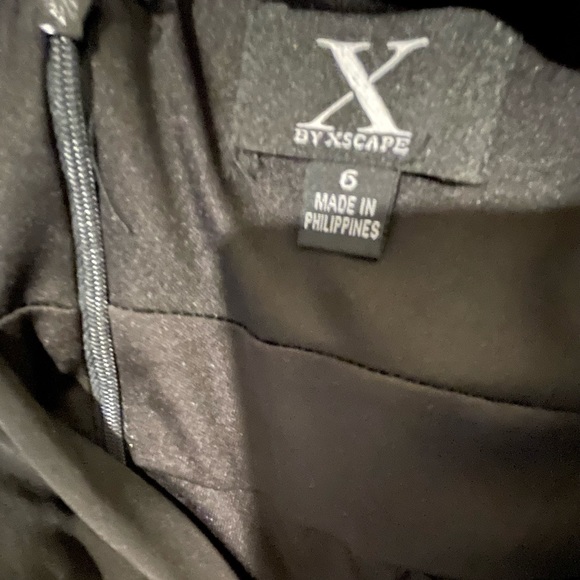 Xscape Black Illusion-Inset Mermaid Gown - Picture 10 of 10